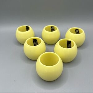 Lot Of 6 Vintage Chunky Yellow Lucite Acrylic Retro 70s Napkin Rin